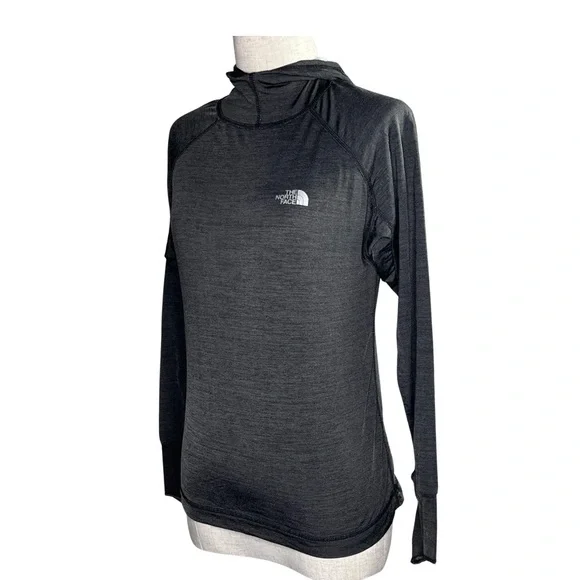 The North Face Dark Gray Hooded Athleisure Pullover Women’s Top Size Medium - Picture 5 of 7
